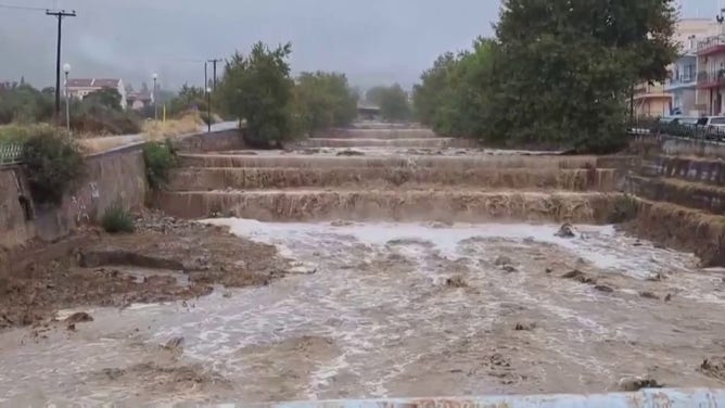 Heavy rain led to major flooding in central Greece this week.
