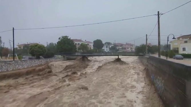 Major flooding has been reported in central Greece.