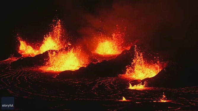 Lava continued to spew from vents at the Kilauea volcano on Hawaii’s Big Island on Thursday after an eruption began on Sunday afternoon.