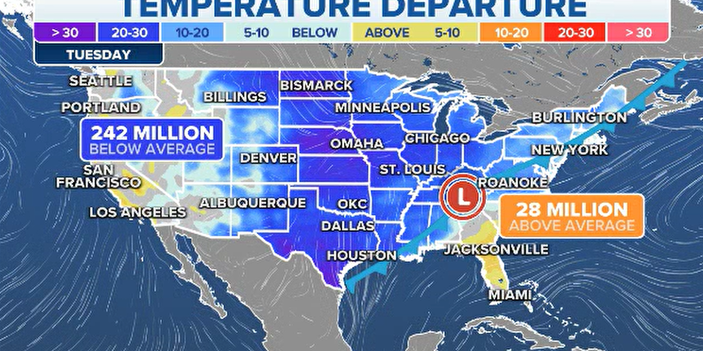Arctic blast on Halloween to allow temperatures to drop to freezing in every state except Florida