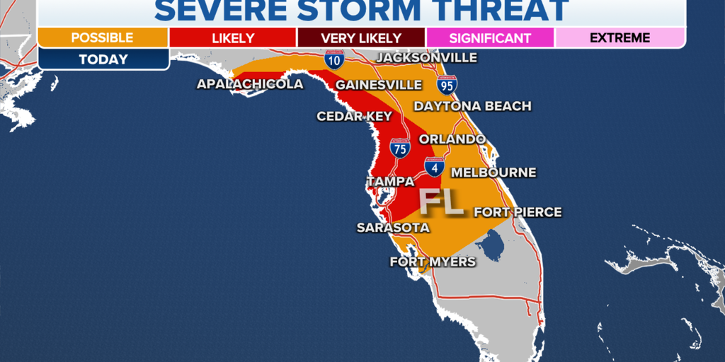 Florida twister menace grows as tropical moisture from Gulf of Mexico ...