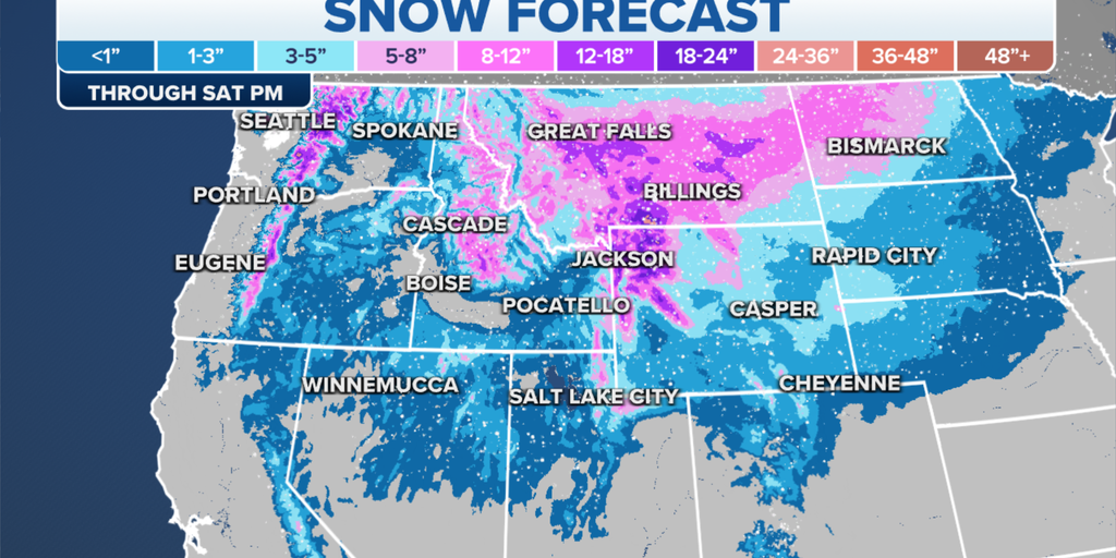 Der erste Wintersturm der Saison könnte dreißig Zentimeter Schnee über die nördlichen Rocky Mountains und in die Ebenen werfen