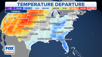 Autumn chill has morning temperatures tumbling into 40s from Plains to East Coast