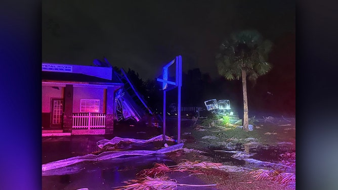 Crews in Crystal River, Florida, were busy Thursday morning working to clean debris from roadways.