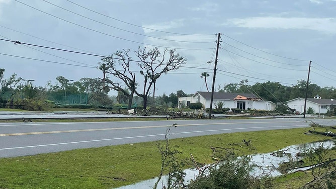 A look at the damage at Plantation Resort Golf Country Club in Crystal River, Florida, on Thursday.