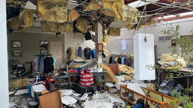 A look at the damage at Plantation Resort Golf Country Club in Crystal River, Florida, on Thursday.