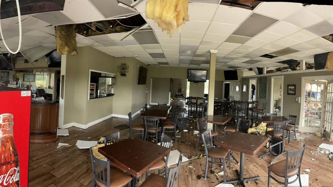 A look at the damage at Plantation Resort Golf Country Club in Crystal River, Florida, on Thursday.