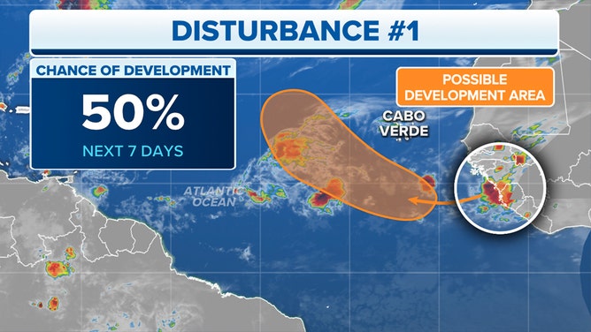 A potential tropical disturbance will emerge off Africa.