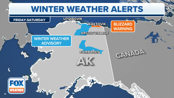 Winter weather advisories for Alaska through Saturday. 