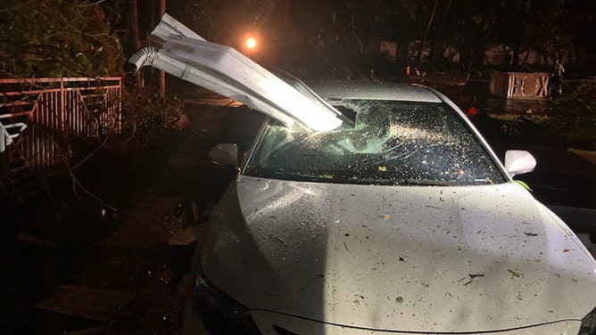 Tornado damage is seen in North Clearwater Beach, Florida, early Thursday morning, Oct. 12, 2023.