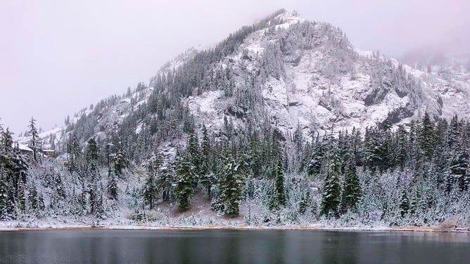 Snowfall along SR 542/Mt. Baker Hwy in Washington. Oct. 25, 2023.