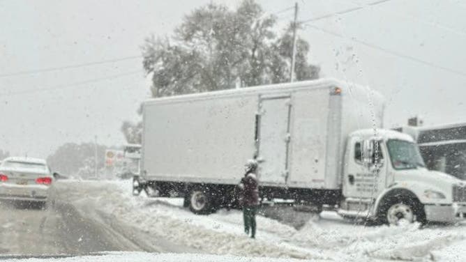Snowfall in Muskegon, MI. Oct. 31, 2023.