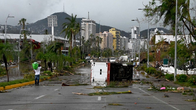 View of the damage caused after the passage of Hurricane Otis in Acapulco, Guerrero State, Mexico, on October 25, 2023.