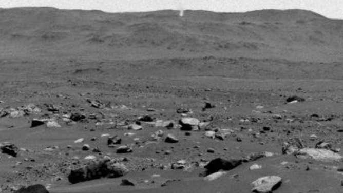 A dust devil on Mars as seen by NASA's Perseverance rover on Aug. 30, 2023.