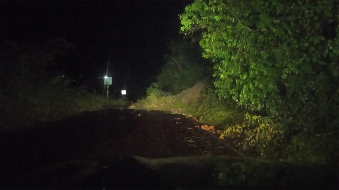 A mudslide covers part of a road in Mexico during Hurricane Lidia.