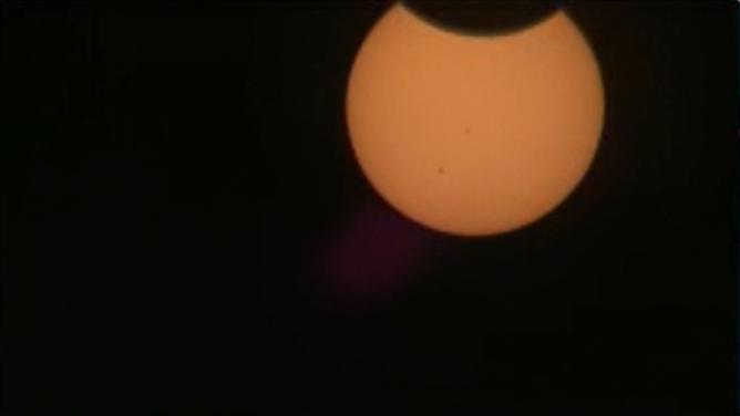 Annular solar eclipse underway