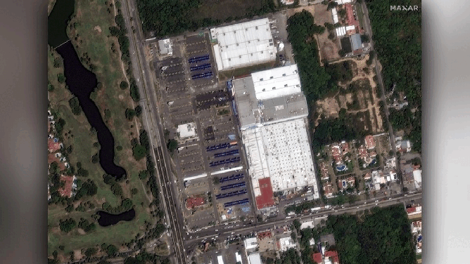 Before and after shots of Walmart supermarket and Sam’s Club warehouse in Acapulco, Mexico, show impact of Hurricane Otis in October 2023.