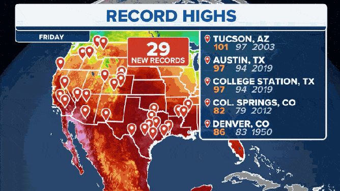Record highs that were broken on Friday.