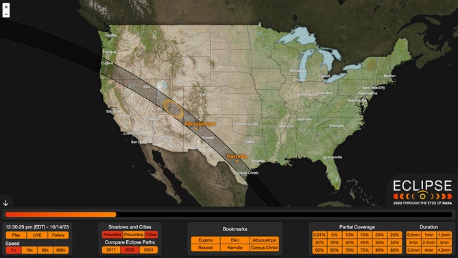 Eclipse Explorer is split into two parts: the main map and the user interface on the bottom. The interface can be collapsed by clicking the arrow on the left.