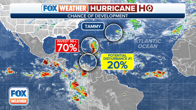 An overview of the tropical Atlantic Ocean on Sunday, October 29, 2023.