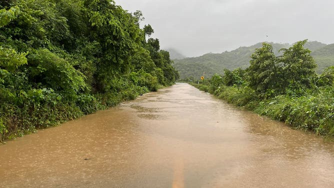 Flooding produced in southern Mexico by Hurricane Otis