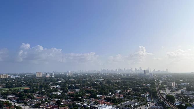 Canadian wildfire smoke creates a haze over Miami on Oct. 3, 2023. (Image: Brandy Campbell/FOX Weather)