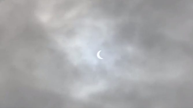 Cloud cover hides eclipse over Tulsa