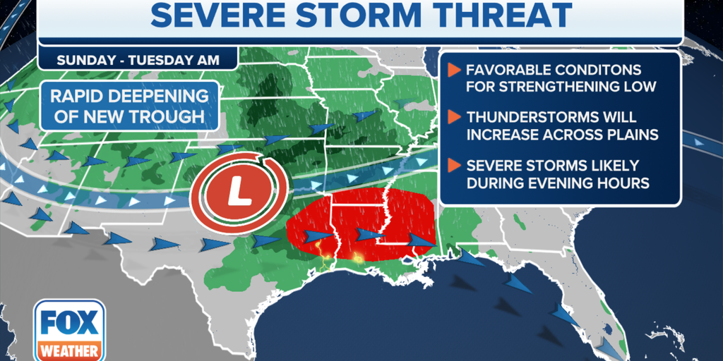 Severe storms threaten the Gulf Coast Plains during busy Thanksgiving travel