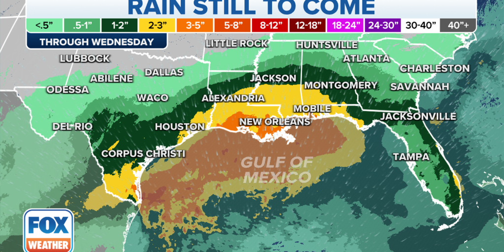 Rain continues to fall on the South, providing much-needed moisture to drought-stricken Louisiana, Texas
