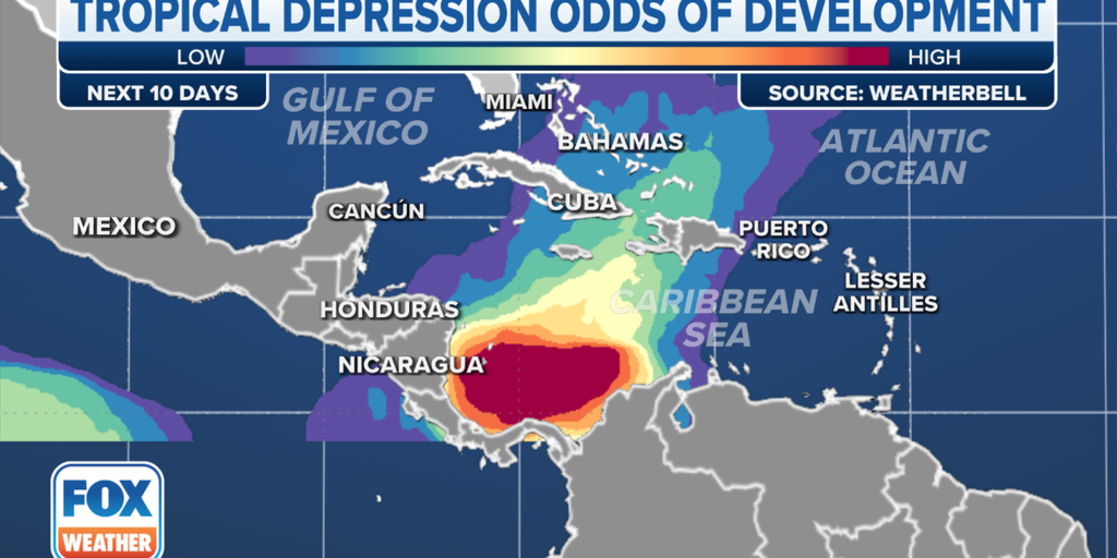 The Caribbean Sea could generate a tropical depression or late-season storm next week
