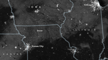 Bright Beaver Moon illuminates streak of snow from Kansas to Chicago in spectacular satellite image