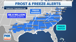 The Daily Weather Update from FOX Weather: I-95 corridor under freeze alerts