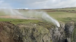 Watch: 77-mph winds from Storm Debi blow waterfall backwards in Wales