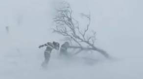 Watch: Rescuers endure blizzard conditions to reach trapped drivers, clear roads in Eastern Europe