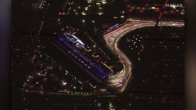 Maxar collected nighttime satellite imagery Tuesday of Las Vegas, Nevada that provides a dramatic look at the city, the Sphere and the race course for this weekend’s Formula 1 Las Vegas Grand Prix.