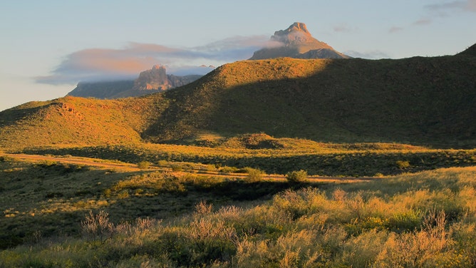 Afternoon Light Across the Chisos Mountains in Big Bend National Park in Texas.