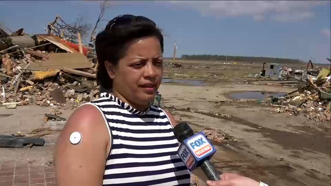 Hardin being interviewed by FOX Weather correspondent Katie Byrne on March 26, 2023.