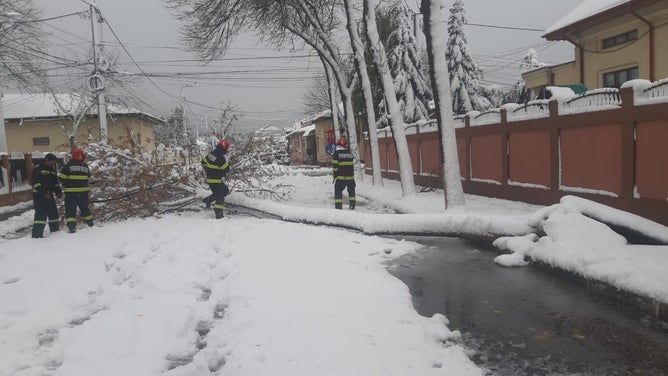 Winter storm conditions in Romania on Sunday, Nov. 26, 2023.