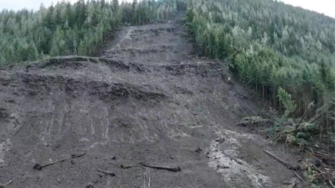 View of landslide looking east to 1,500' level Alaska DOT&PF