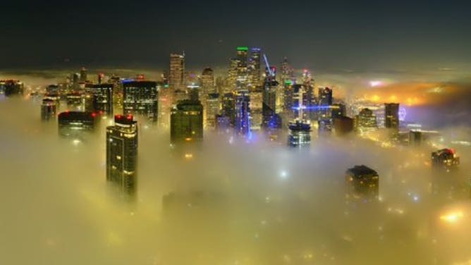 Seattle in Freezing Fog