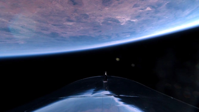 The view of Earth from VAA Unity during the Galactic 5 mission on Nov, 2, 2023. 
