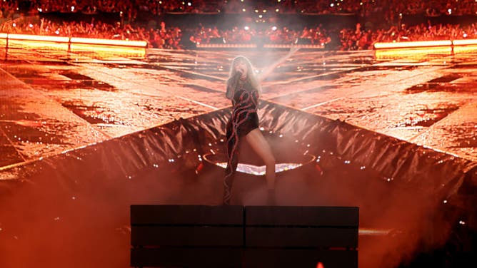 Taylor Swift performs on stage on the third night of Taylor Swift |  Tour of the Ages at Nissan Stadium on May 7, 2023 in Nashville,