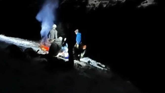 Rescue operations in Hyalite Canyon in Montana.