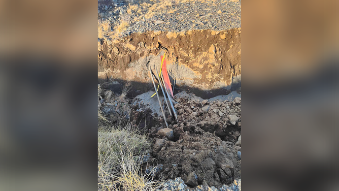 A large crack developed across a road outside Grindavik in Iceland amid fears of a volcanic eruption.