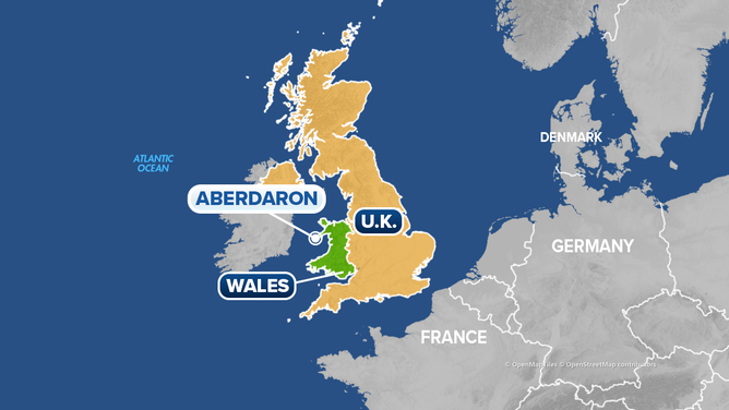Map showing location of Aberdaron.