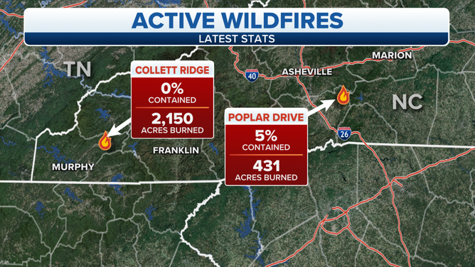 North Carolina wildfire map.