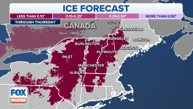 The ice forecast through Thursday, November 9, 2023.