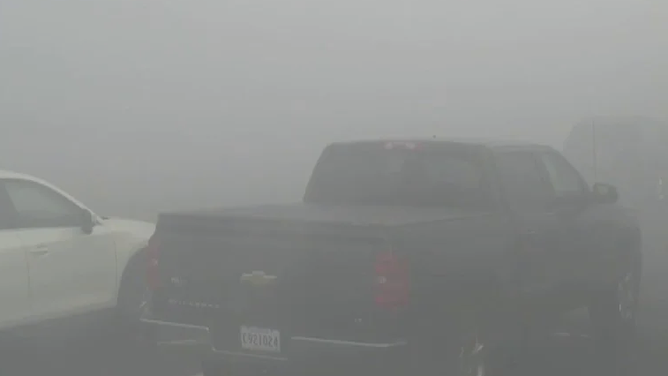 Super fog seen on Interstate 10 outside New Orleans on Tuesday, November 7, 2023.