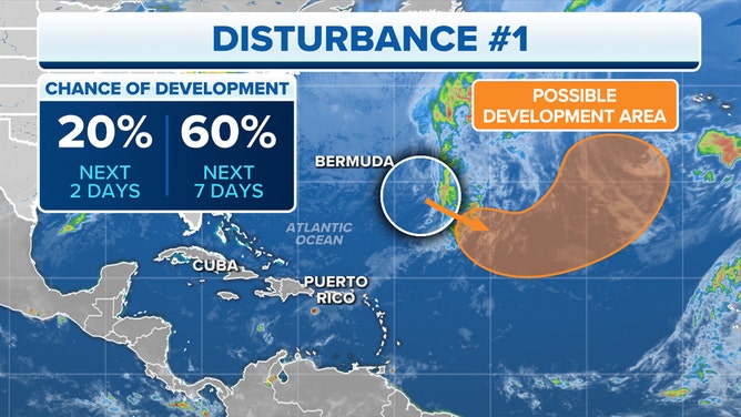 Chance of development in the Atlantic.