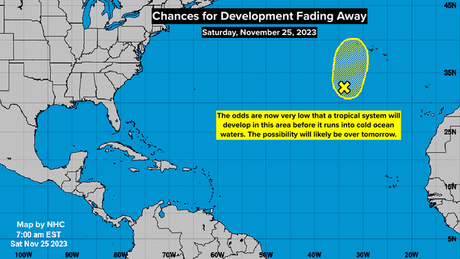 Chances of development. Nov. 25, 2023.